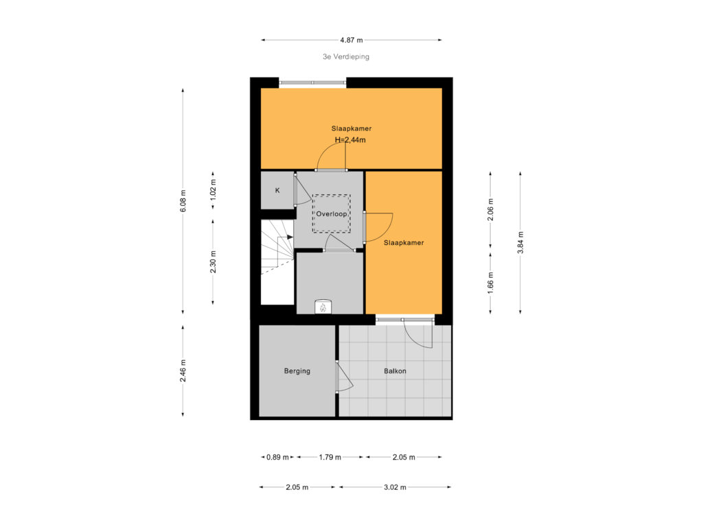 Bekijk plattegrond van 3e Verdieping van De Heemstraat 38-A