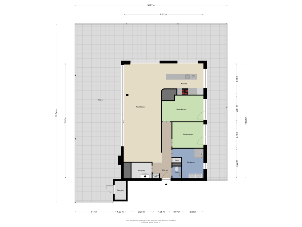 View floorplan of Appartement of Vlamingpolderweg 13-201