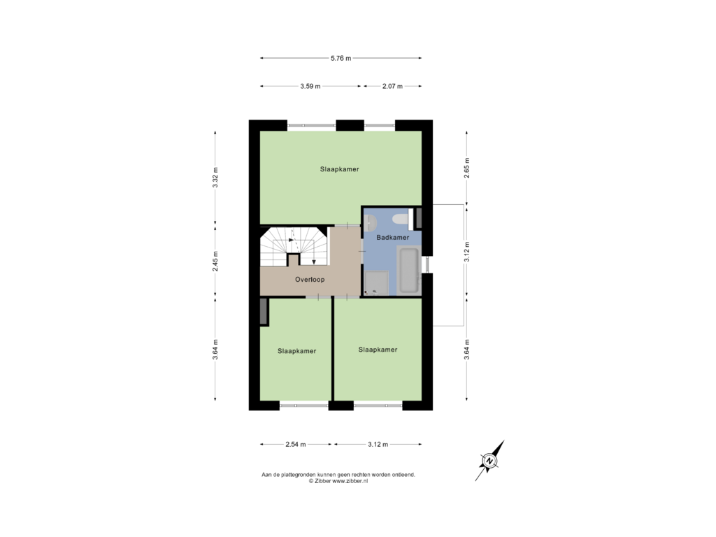 View floorplan of Eerste verdieping of Azalealaan 204