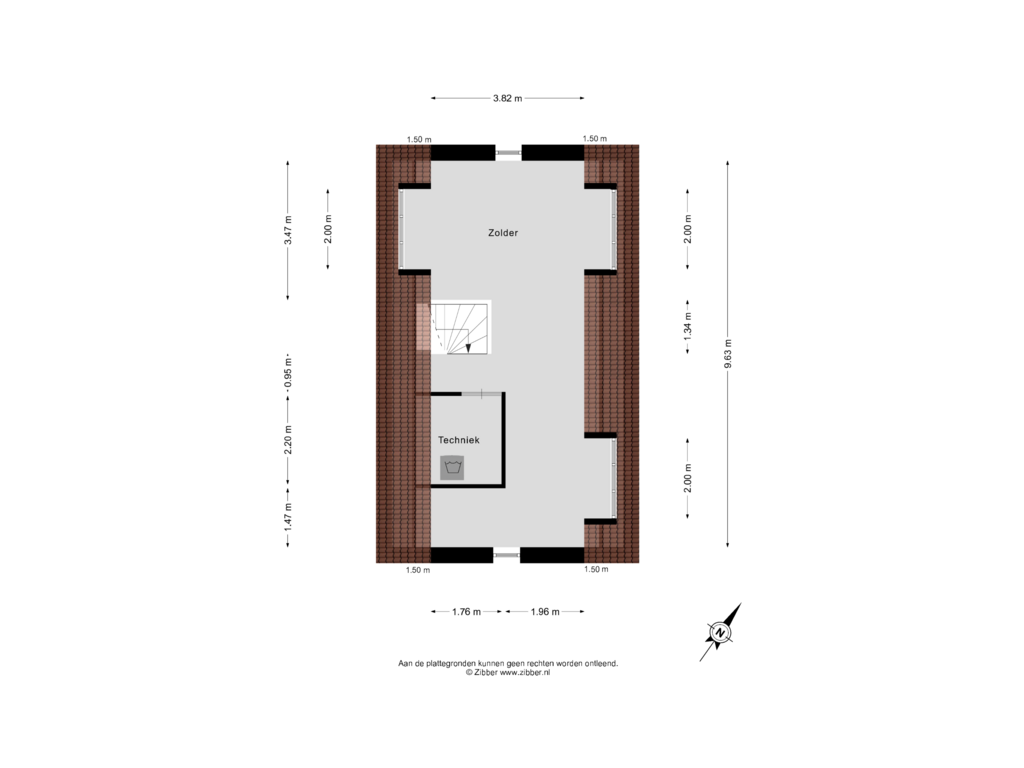 View floorplan of Tweede verdieping of Azalealaan 204