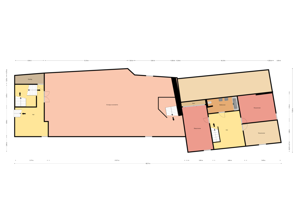 View floorplan of Tweede verdieping of Broekhuizerweg 40