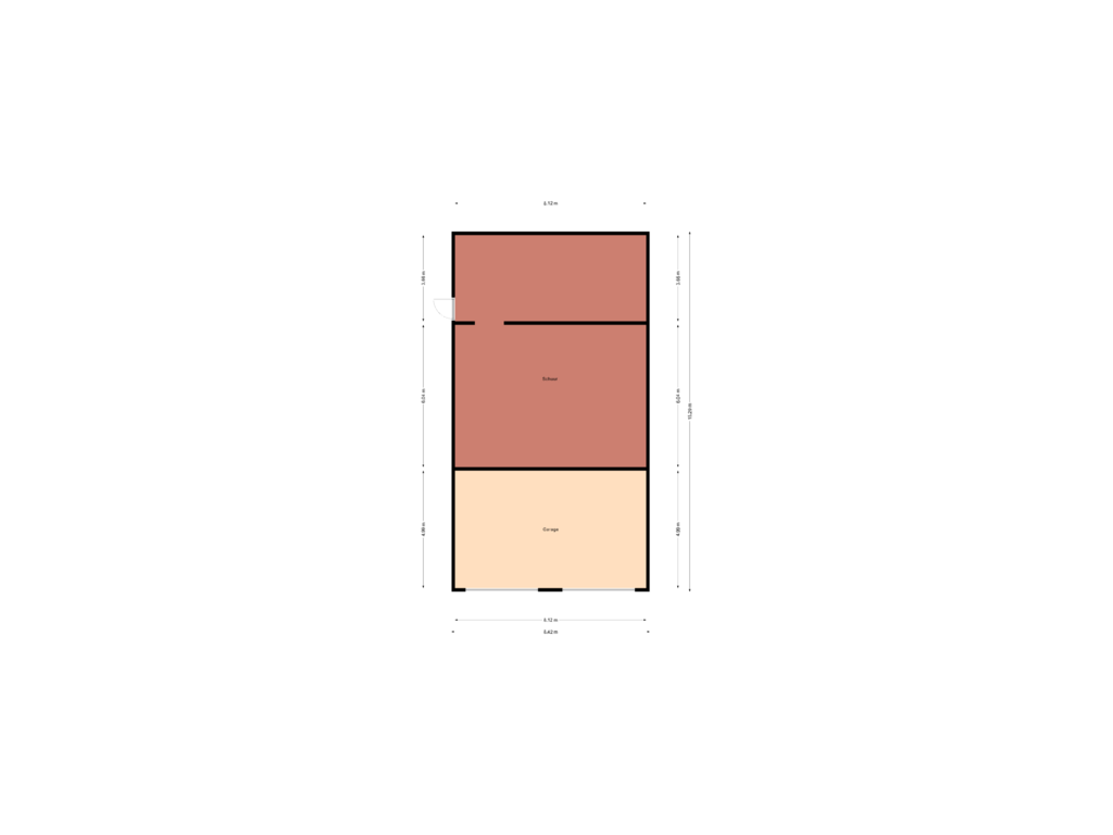 View floorplan of Garage of Broekhuizerweg 40