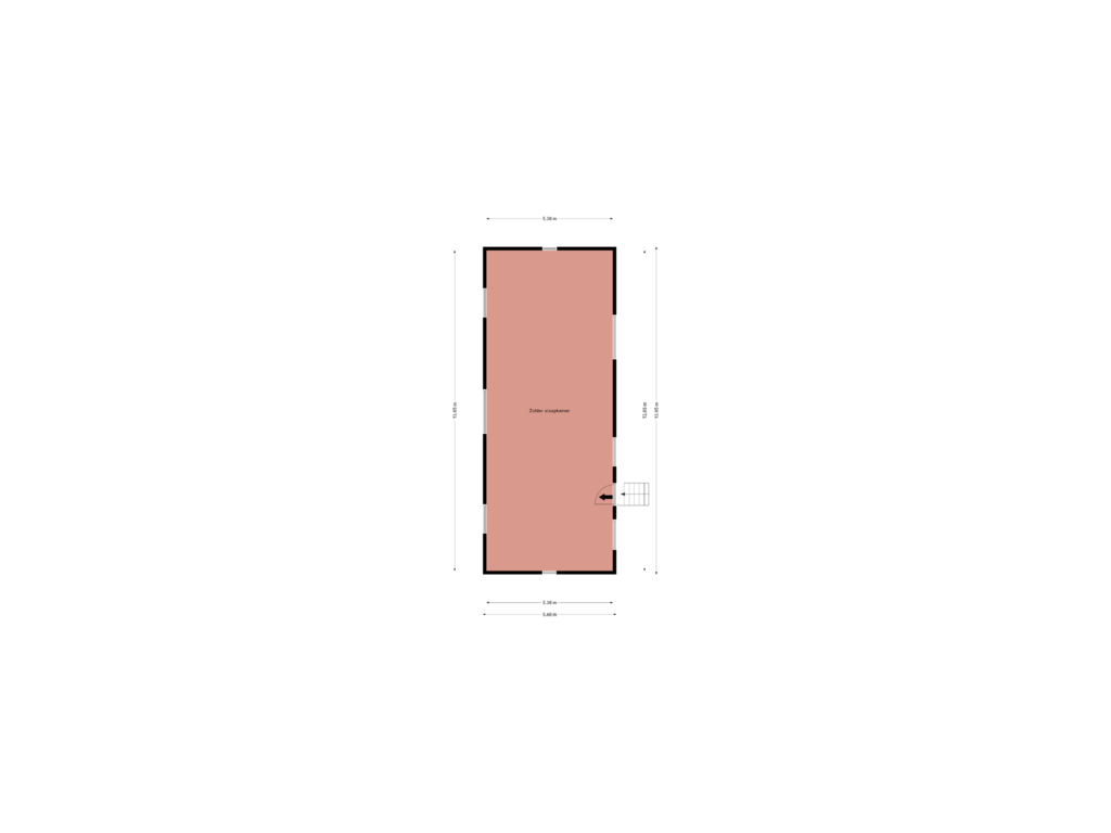 View floorplan of Zolder of Broekhuizerweg 40