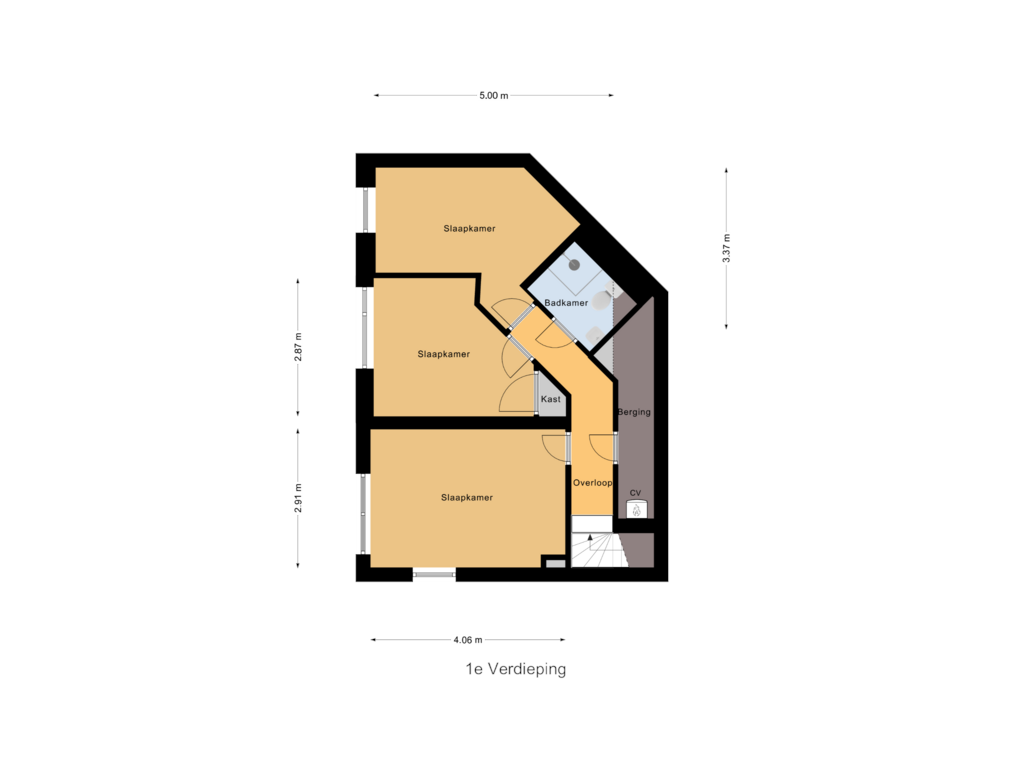 Bekijk plattegrond van 1e Verdieping van Meliskerkestraat 8