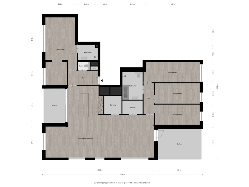 Bekijk plattegrond van Woonlaag 1 van Appartement StadsEiland (Bouwnr. 50)