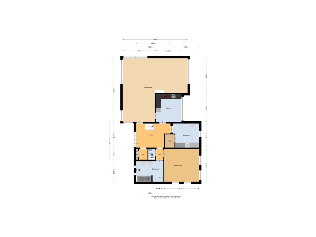 View floorplan of Begane grond of Veenstraat 16