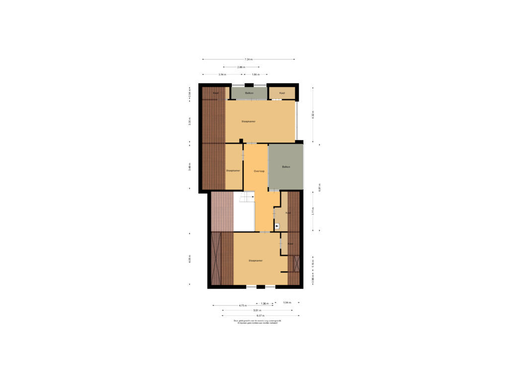 View floorplan of Eerste verdieping of Veenstraat 16