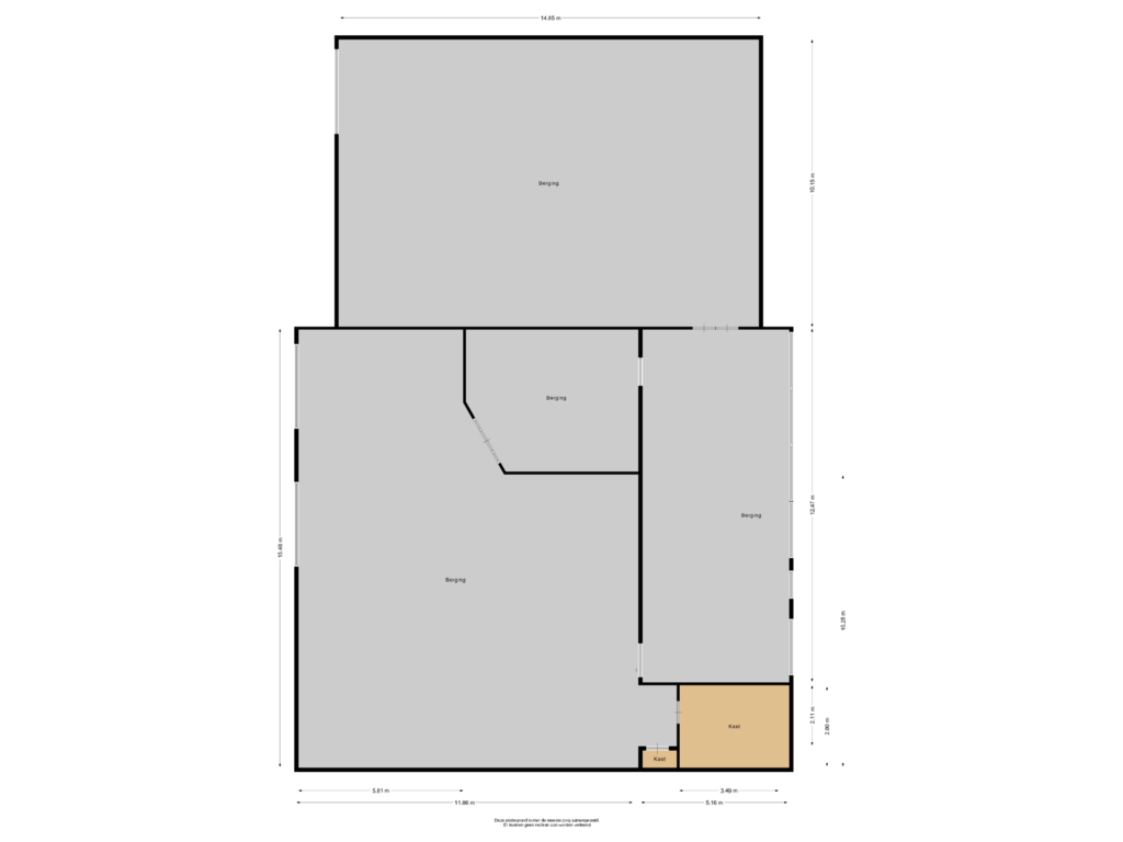 View floorplan of Berging-2 of Veenstraat 16