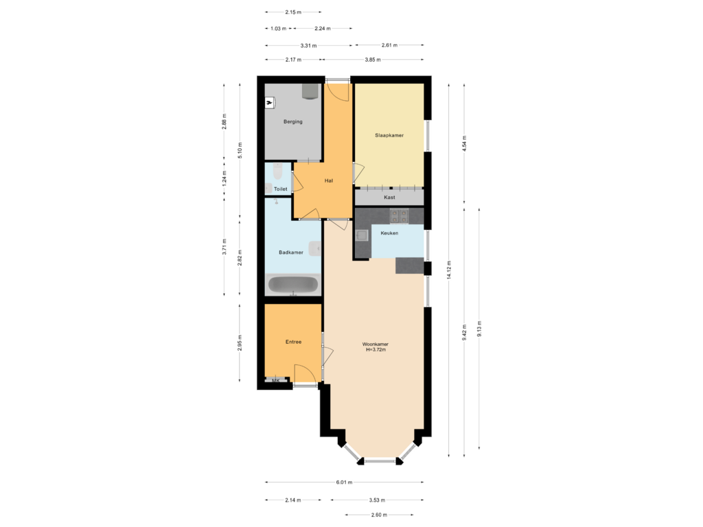 View floorplan of Appartement of Plantsoen 21