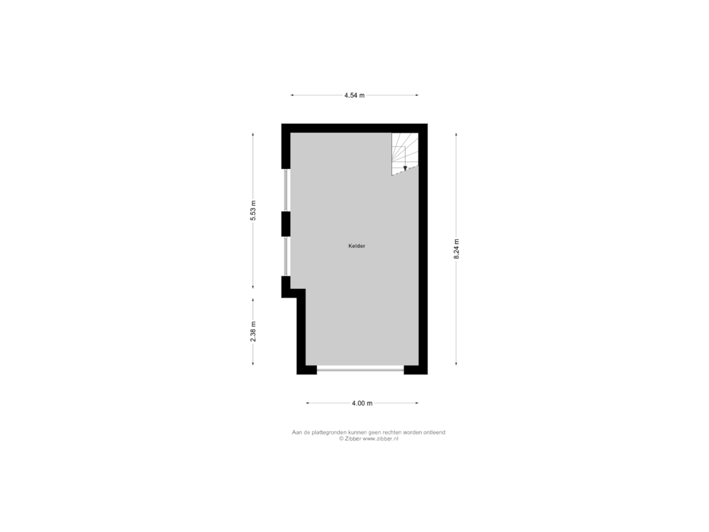 Bekijk plattegrond van Kelder van Rossinistraat 14