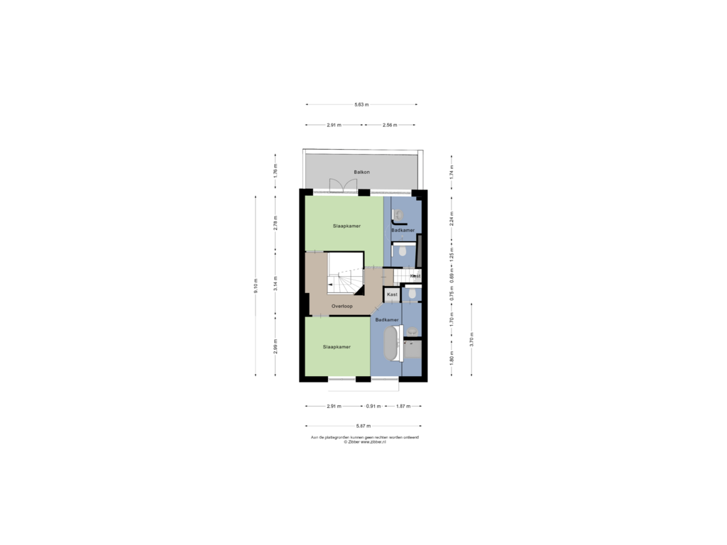 Bekijk plattegrond van Tweede verdieping van Tivolistraat 22