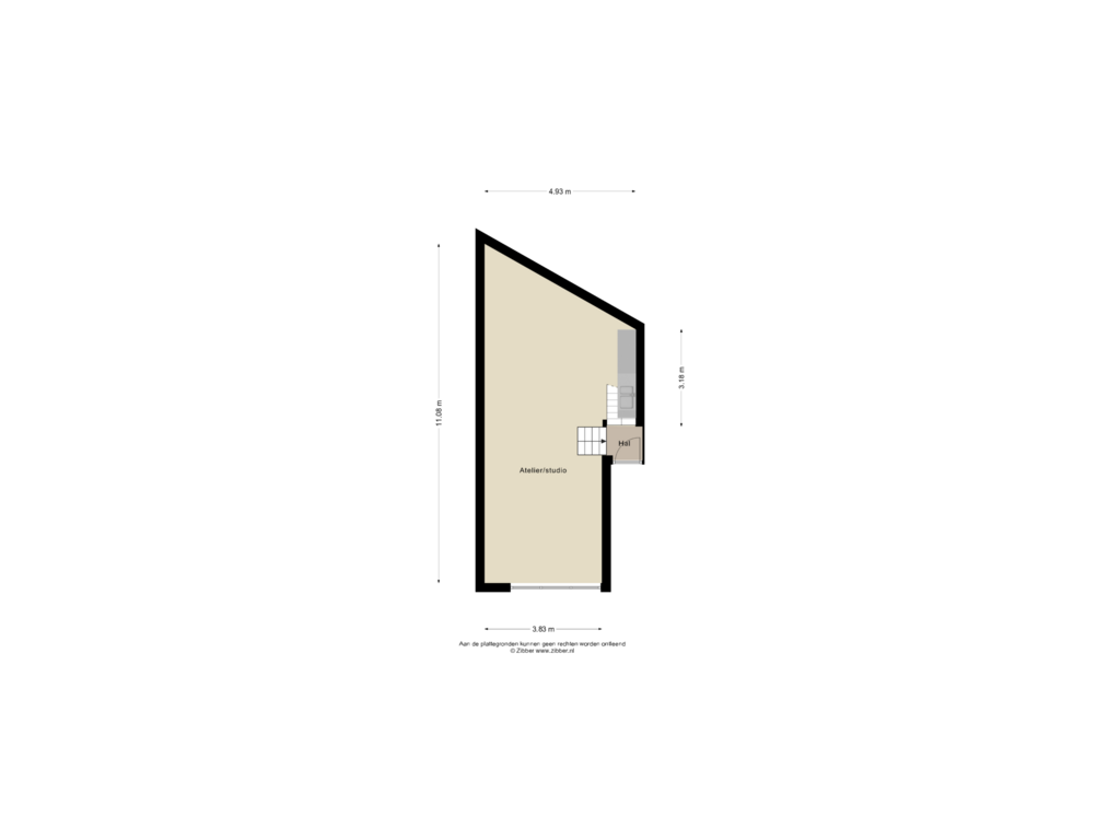 Bekijk plattegrond van Atelier/studio van Tivolistraat 22