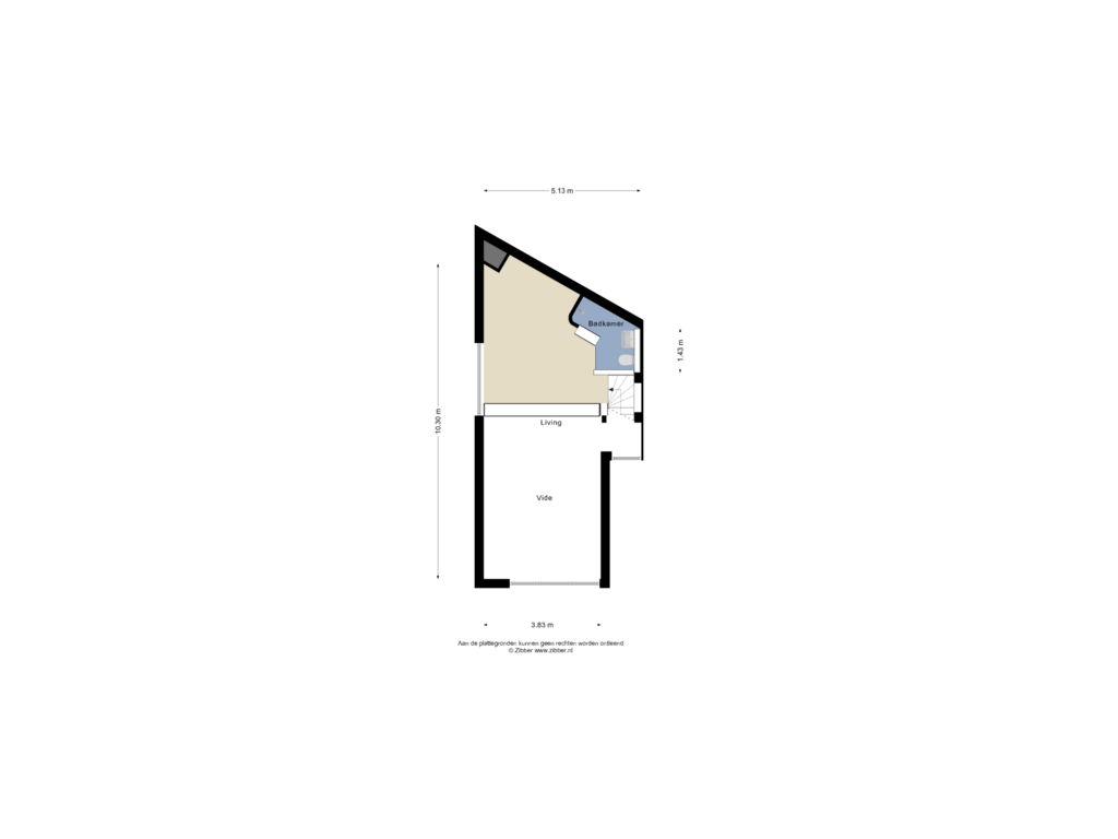 Bekijk plattegrond van Atelier/studio verdieping van Tivolistraat 22