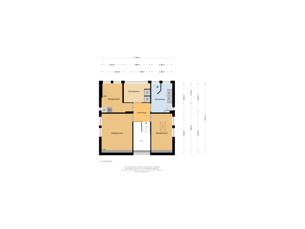 Bekijk plattegrond van 1e verdieping van Burgemeester Rothestraat 102--102A