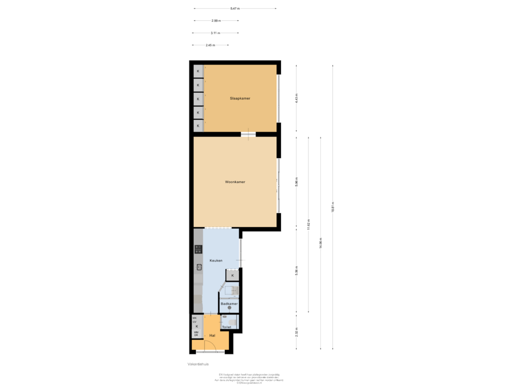 Bekijk plattegrond van vakantiehuis van Burgemeester Rothestraat 102--102A