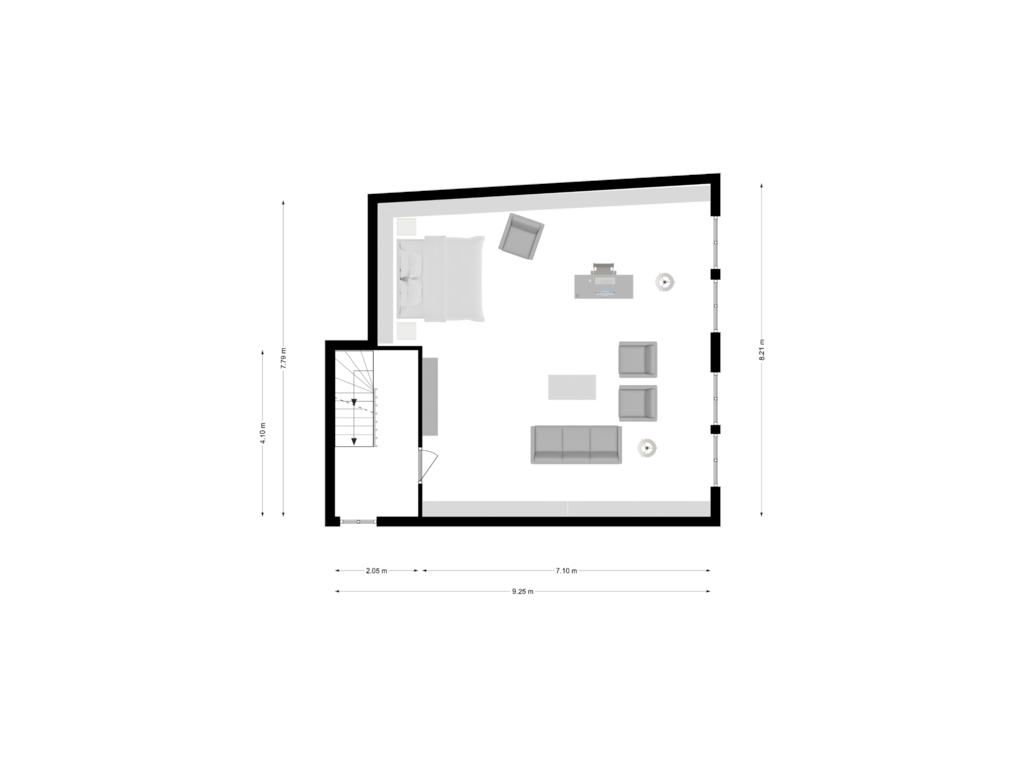 Bekijk plattegrond van EERSTE VERDIEPING van Oudezijds Voorburgwal 153-A