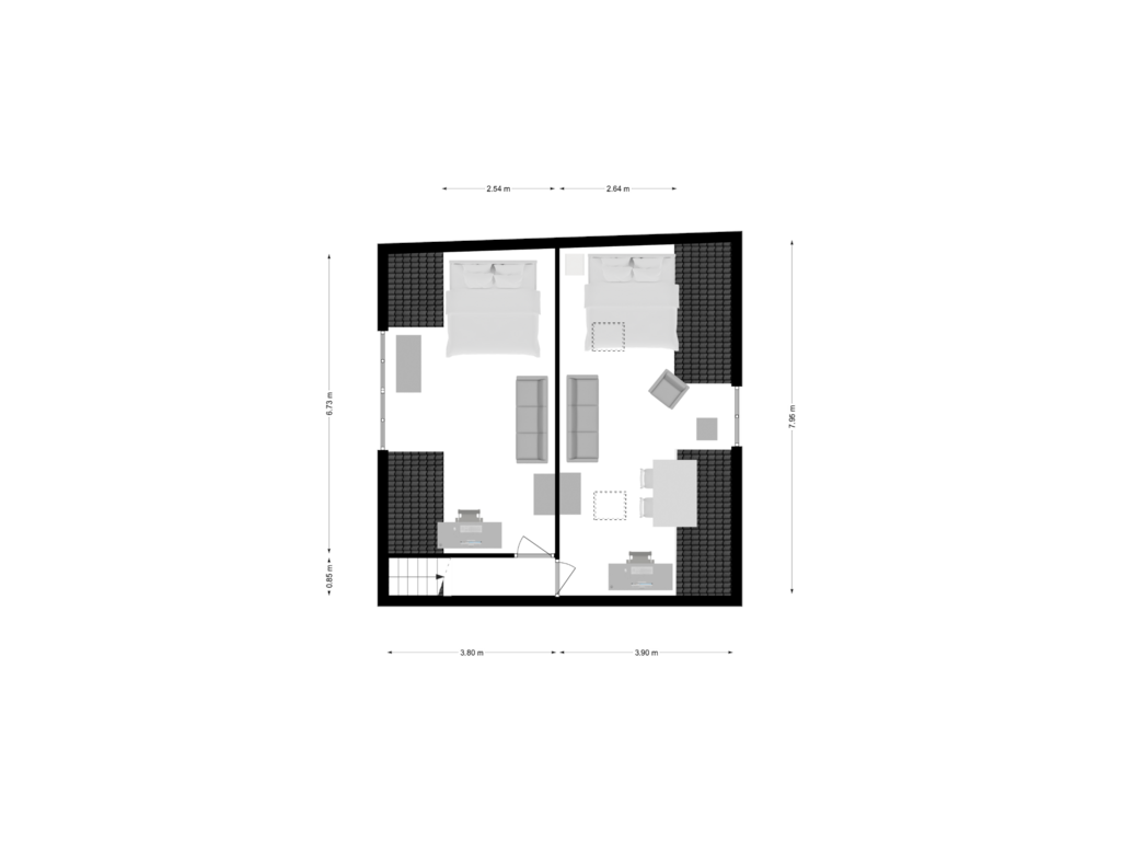 Bekijk plattegrond van DERDE VERDIEPING van Oudezijds Voorburgwal 153-A