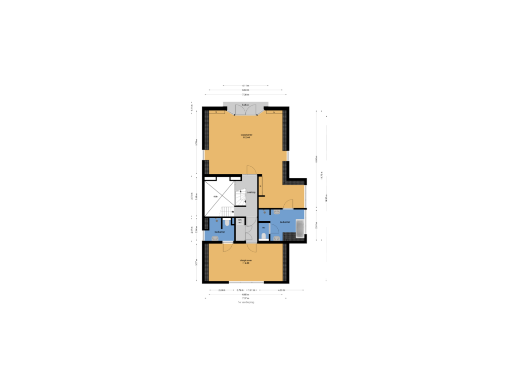 View floorplan of 1e verdieping of Deijlerweg 177