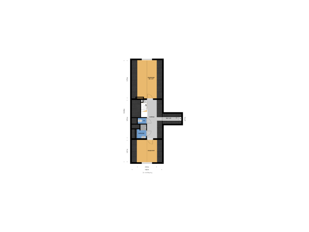 View floorplan of 2e verdieping of Deijlerweg 177