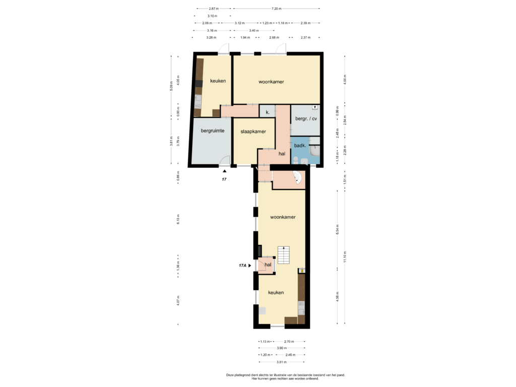 Bekijk plattegrond van begane grond van Nattenhover Koestraat 17