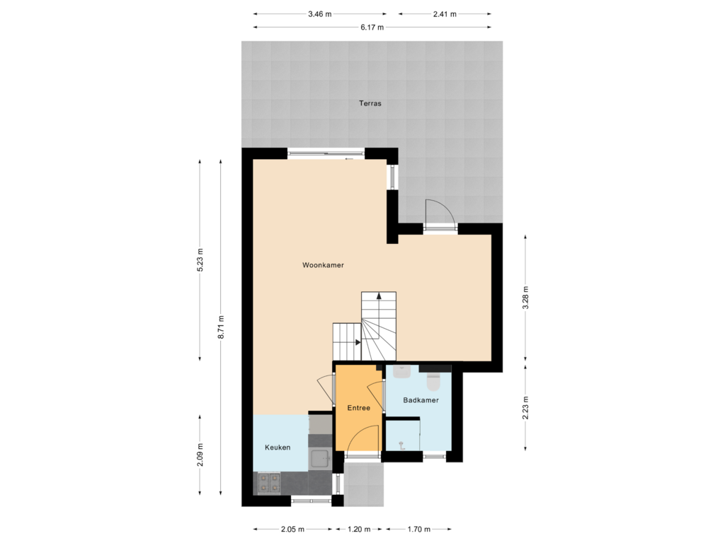 View floorplan of Begane grond of Ruigenhoekerweg 5-M24