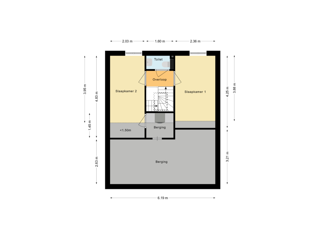 View floorplan of Eerste verdieping of Ruigenhoekerweg 5-M24