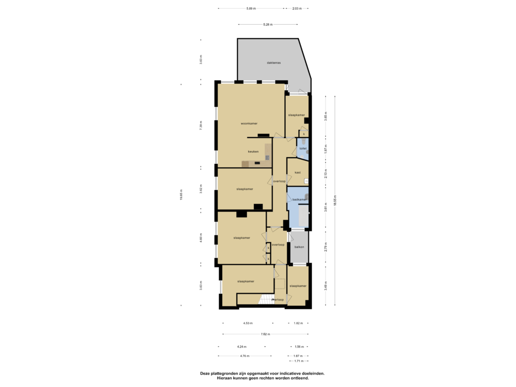 Bekijk plattegrond van 1e verdieping van Jhr. M.W.C. de Jongestraat 14-A