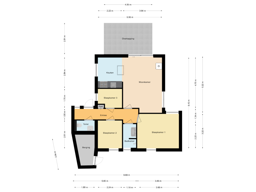 View floorplan of Woning of Oshaarseweg 24-3