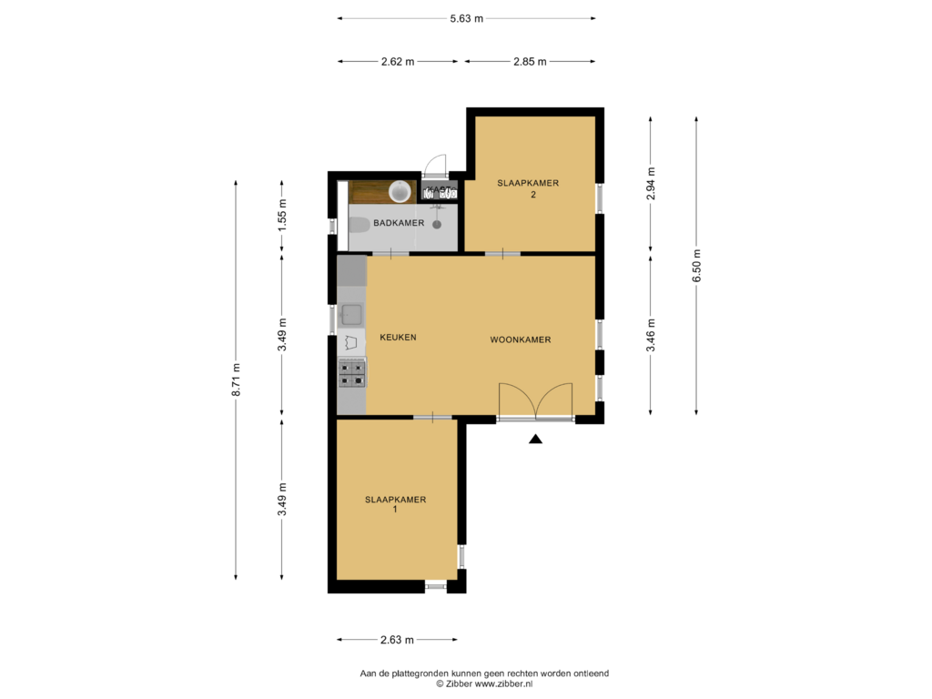 Bekijk plattegrond van Begane grond van Veldkampweg 2-F9