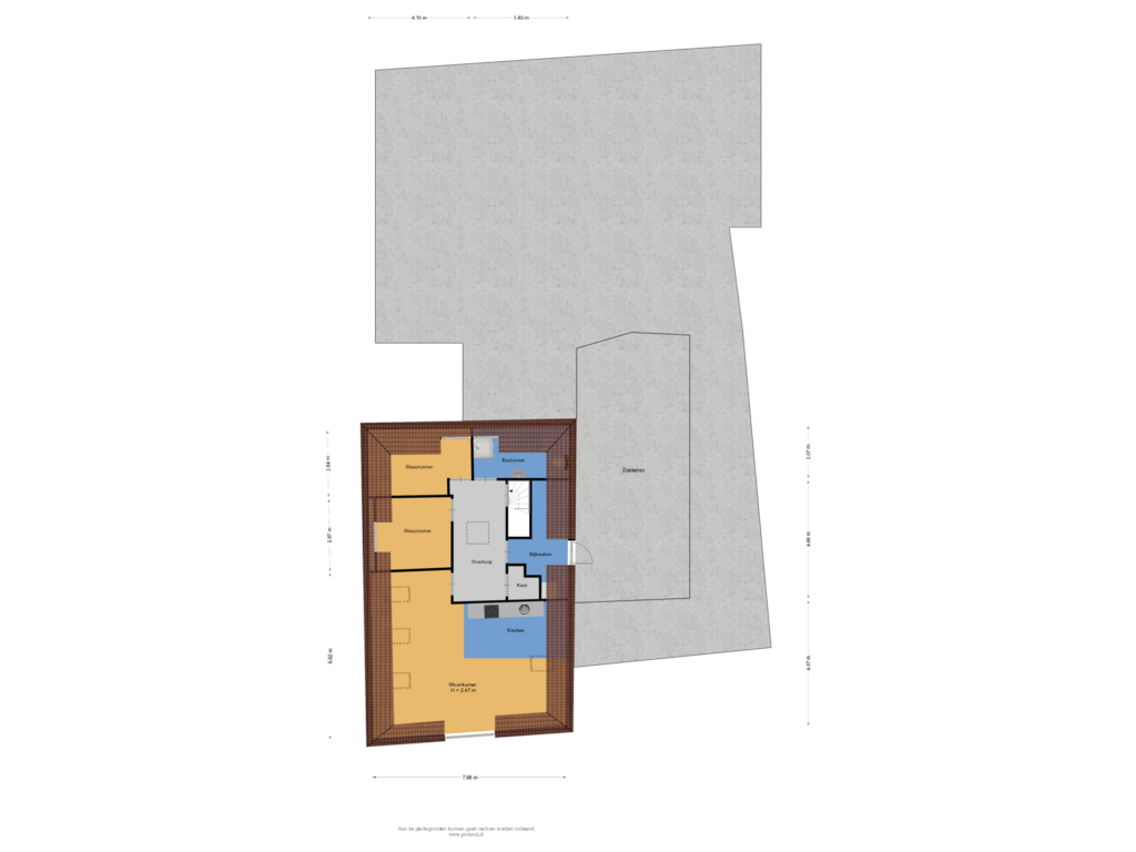 View floorplan of 1e Verdieping of van Harenstraat 58-60