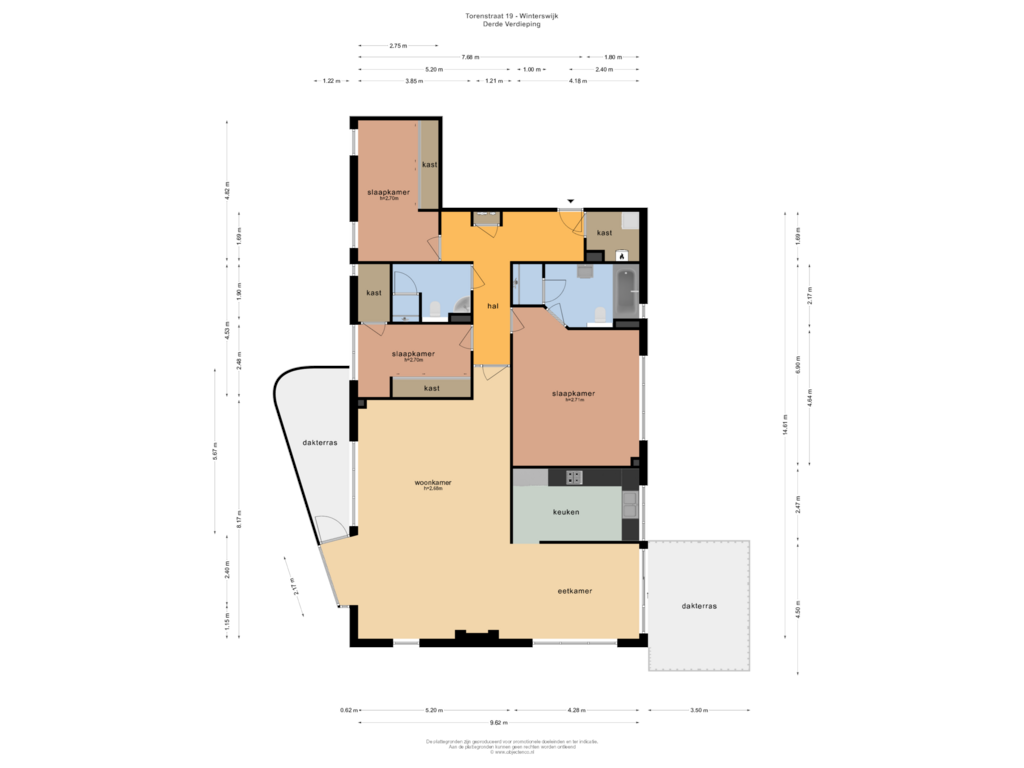 View floorplan of DERDE VERDIEPING of Torenstraat 19