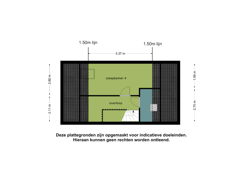 Bekijk plattegrond van 2e verdieping van Langekerkstraat 19g (Bouwnr. 20)