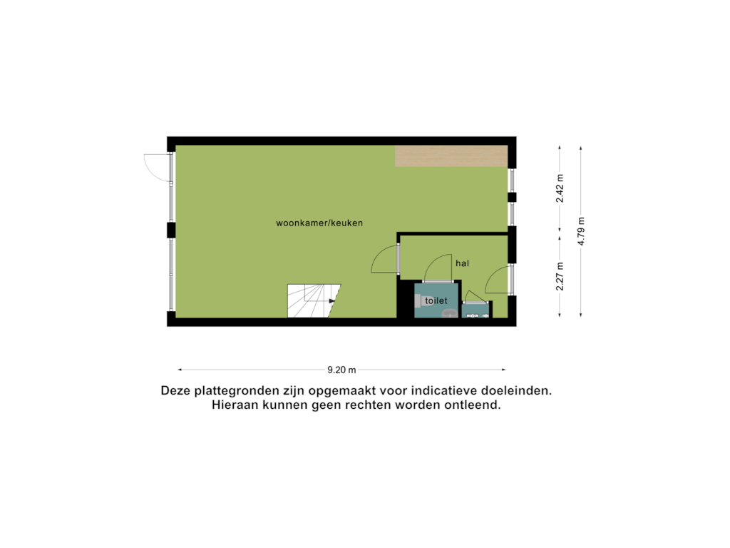 Bekijk plattegrond van Begane grond van Conventstraat 16 (Bouwnr. 6)