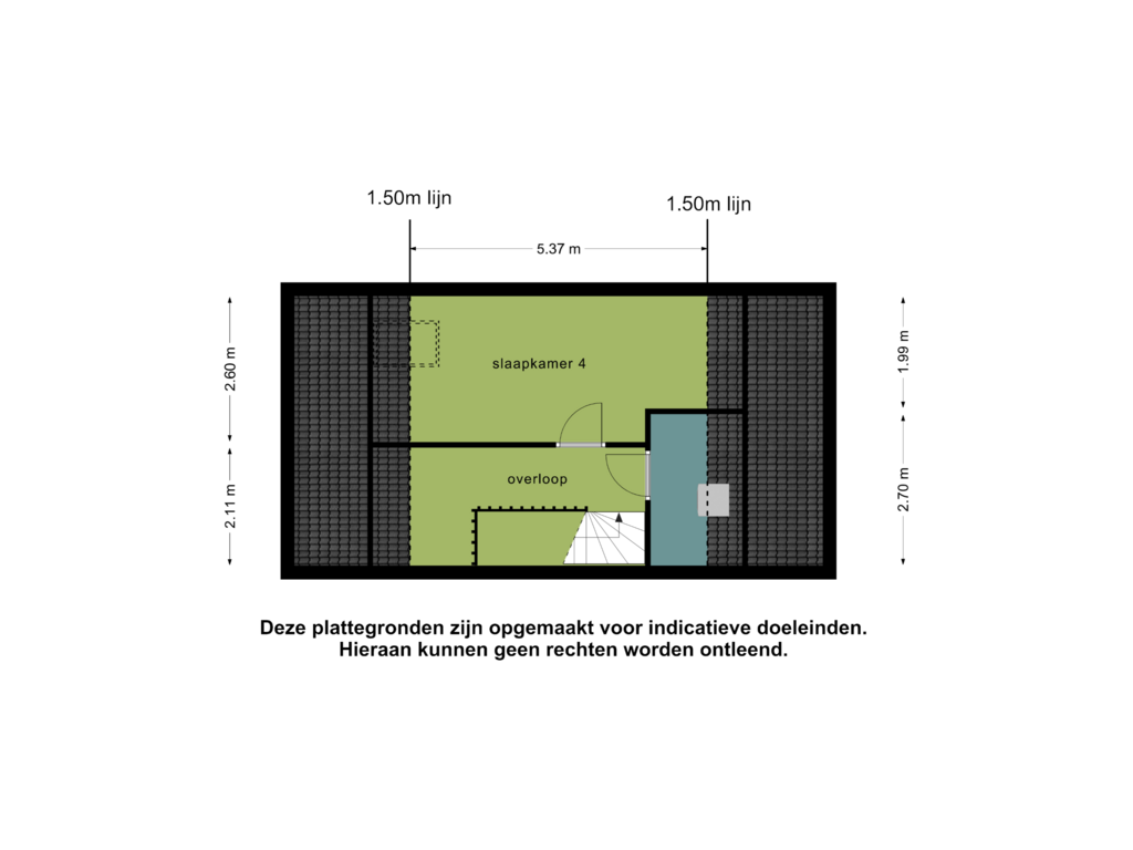 Bekijk plattegrond van 2e verdieping van Conventstraat 16 (Bouwnr. 6)