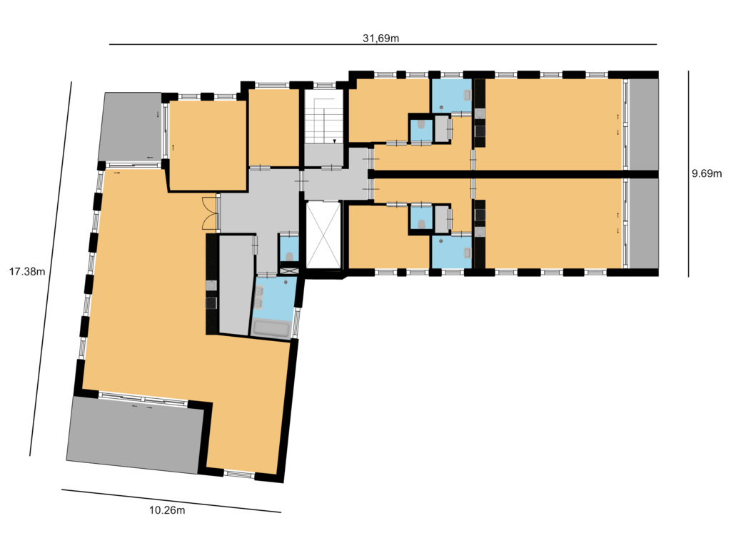 View floorplan of 1e verdieping of Oud-Loosdrechtsedijk 244-C