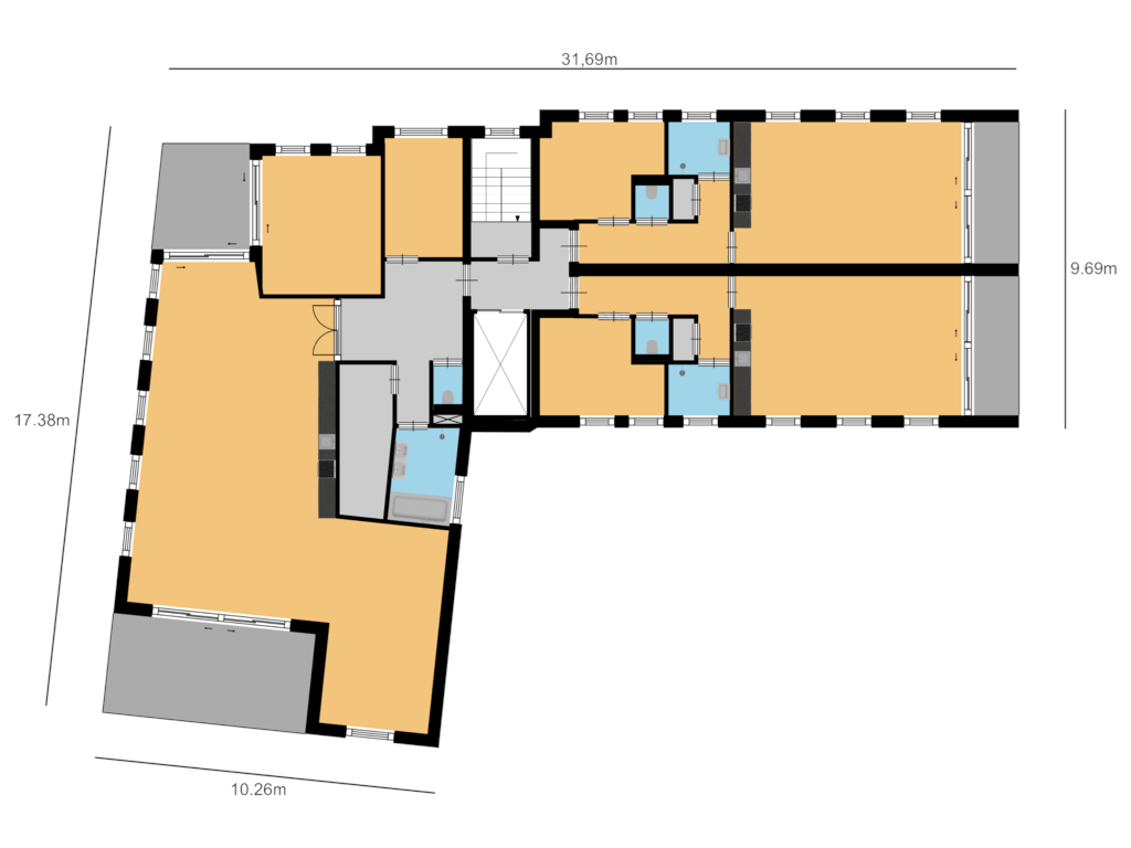 View floorplan of 1e verdieping of Oud-Loosdrechtsedijk 244-F