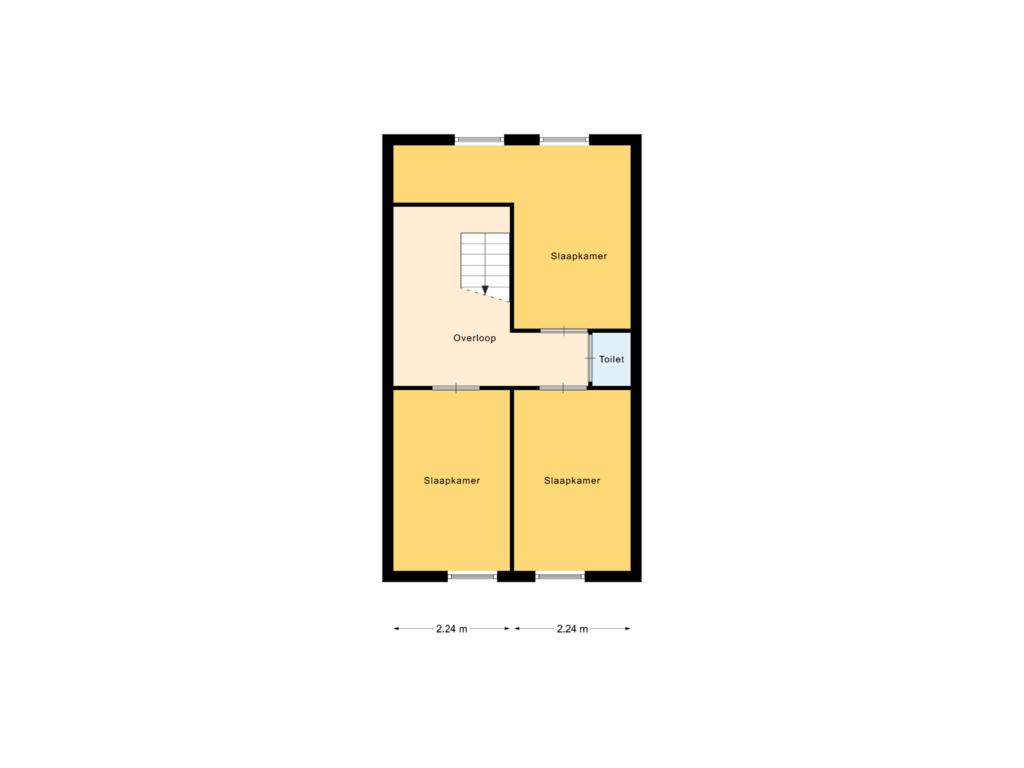 Bekijk plattegrond van 1e Verdieping van Hoogstraat 48