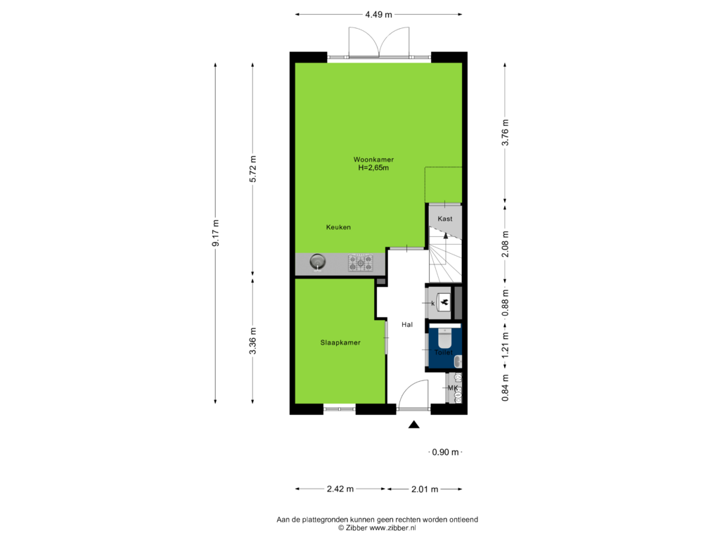 View floorplan of Begane grond of De Krom 231