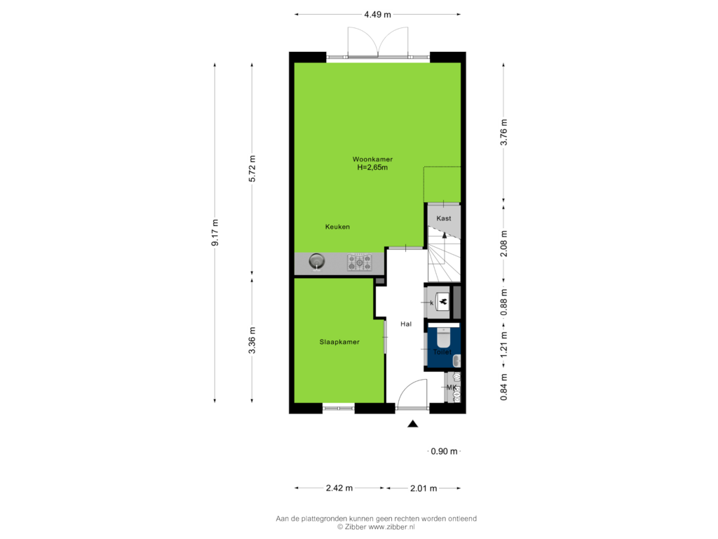 View floorplan of Begane grond of De Krom 264