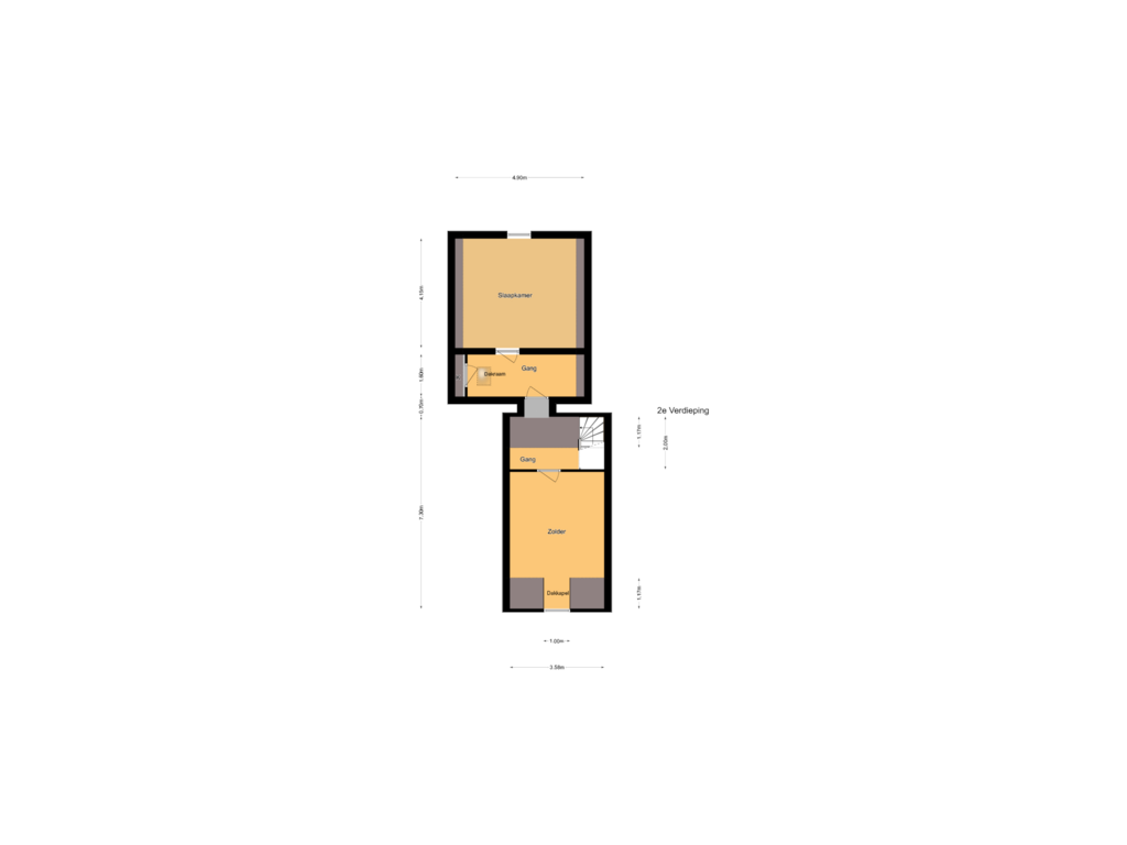 View floorplan of 2e Verdieping of Voorstraat 33