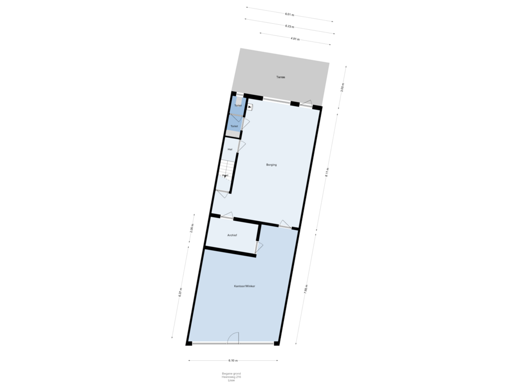 Bekijk plattegrond van Begane grond van Heereweg 216