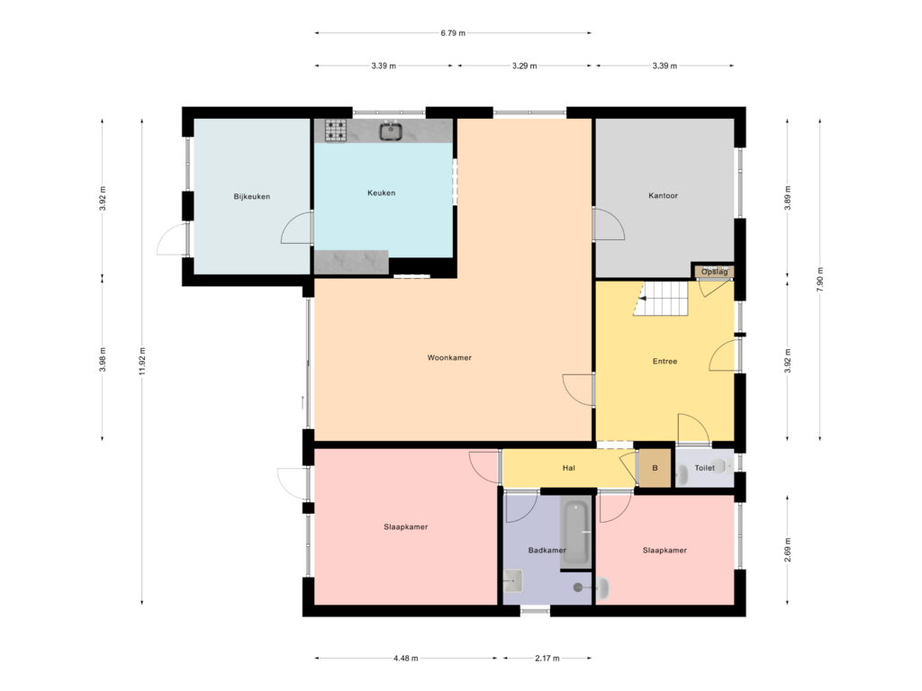 View floorplan of Begane Grond of Hoofdweg 61