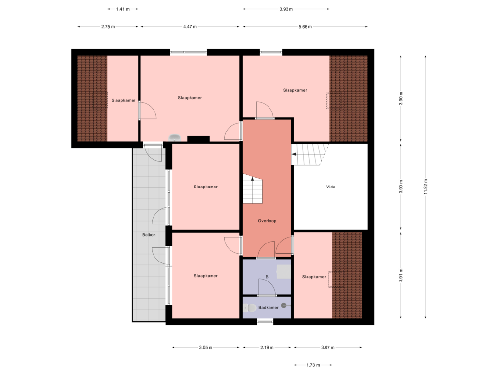 View floorplan of 1e Verdieping of Hoofdweg 61