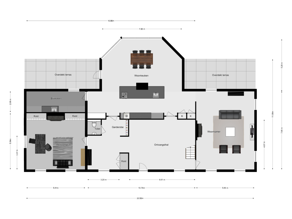 Bekijk plattegrond van Begane grond van Borchmolendijk 31