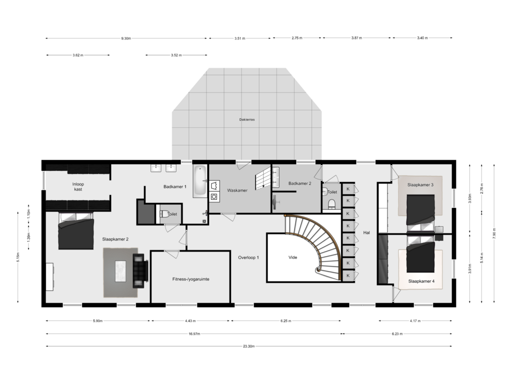 Bekijk plattegrond van 1e Verdieping van Borchmolendijk 31