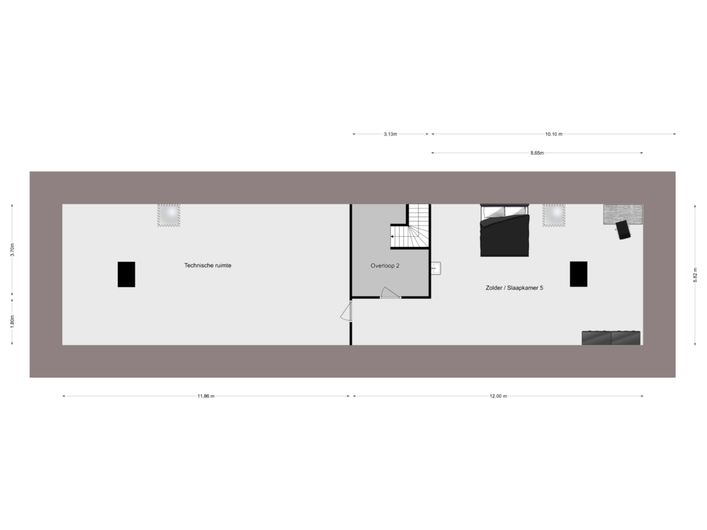 Bekijk plattegrond van 2e Verdieping van Borchmolendijk 31