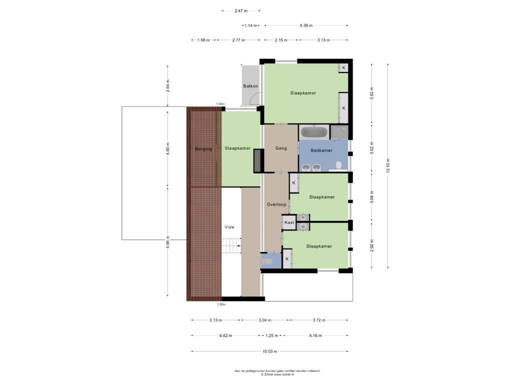 View floorplan of Eerste verdieping of Bergweg 10-A