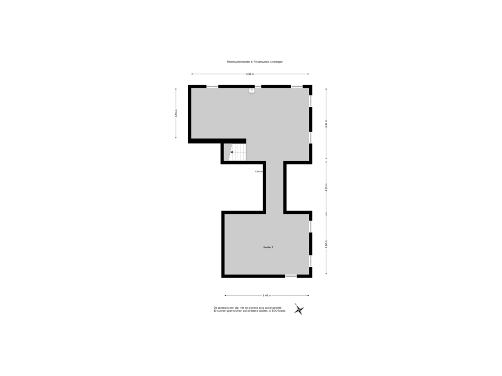 Bekijk plattegrond van Kelder van Reiderwolderpolder 8