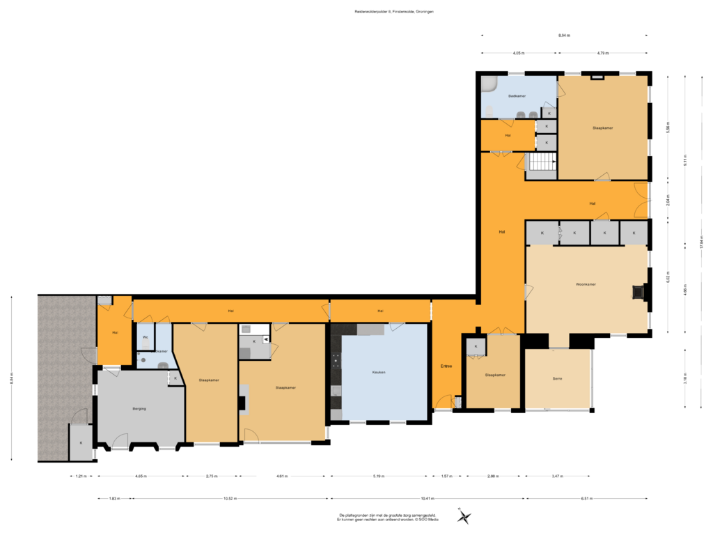 View floorplan of Begane grond of Reiderwolderpolder 8