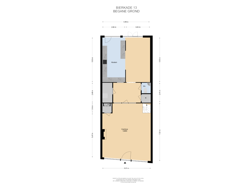 Bekijk plattegrond van Begane grond van Bierkade 13